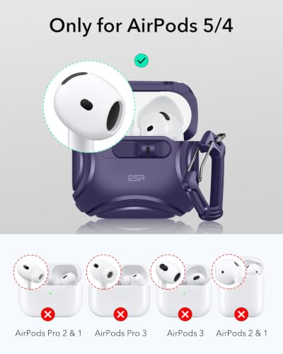ESR for AirPods 5/4 Case, Compatible with MagSafe, Purple - color: Purple, size: AirPods 5&4 Case