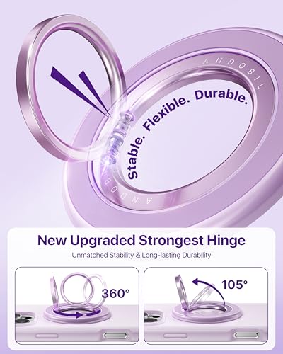 andobil 2026 3rd Gen Stability Magnetic Phone Ring Grip for MagSafe, Purple - color: Purple