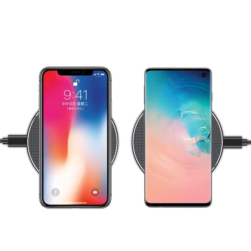 10W Qi-Certified Charging Pad, Black, Wireless Fast Charging, Compatible with Models of iPhone/Samsung/Android and More