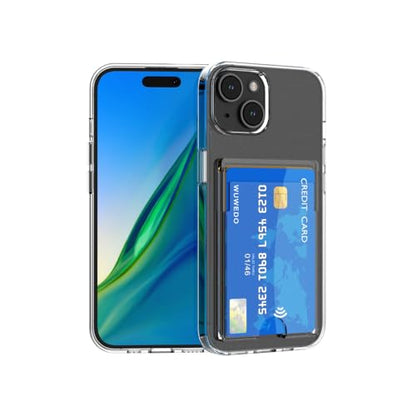 for iPhone 15 Plus Clear Card Case - Hybrid Slim Fit Wallet with Card Holder, TPU + PC, Anti-Yellowing, 6.7" 2023 - color: Clear, size: iPhone 15 Plus