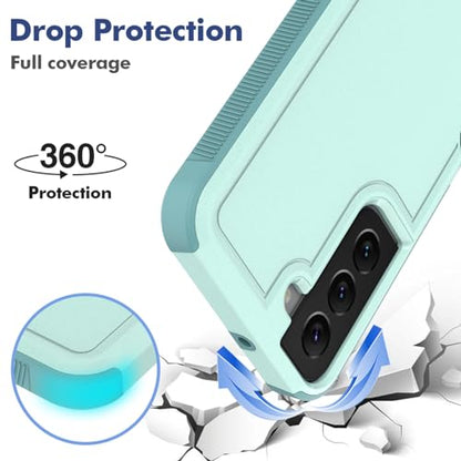 for Samsung Galaxy S22 Case: Dual Layer Protective Heavy Duty Cell Phone Cover Shockproof Rugged with Screen Protector - Military Protection Bumper Tough - Samsung Galaxy S22 5G 2022, 6.1 inch, Green - color: Mint Green (PC) + Mint Green (TPU)