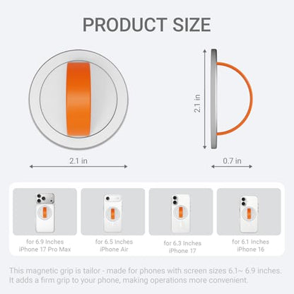 Grat 3 Lite for Magsafe Magnetic Phone Grip, Silver - color: Grip-Silver