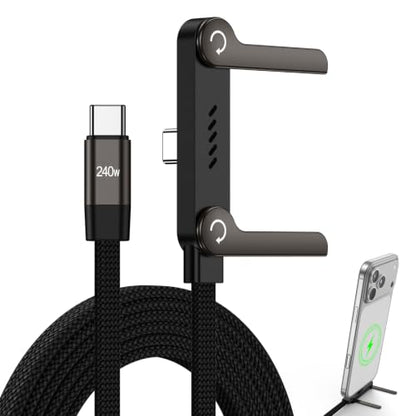Invisible Holder USB C to USB C Cable 240W Phone Charger with Stand, 5FT