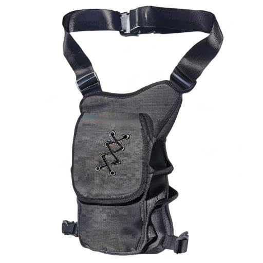 Thigh Pack, Larswon Leg Bag Thigh Pouch Bag Tactical Waist Bag Motorcycle Bag Waterproof - color: D- Gray