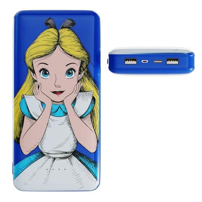 Disney Alice in Wonderland 10,000Mah Power Bank- Universally Compatible Portable Phone Charger Battery Pack w/USB Charging Port - Alice Gifts for Women, Men, Teens and Kids
