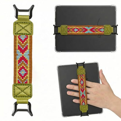 Threetols Hand Strap for Kindle Accessories High-Elasticity Versatile Hand Strap Lightweight Finger Grip Holder（Light Green - color: style 4