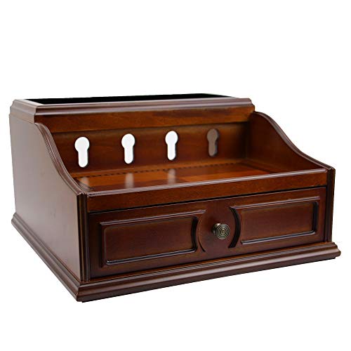Pecan Brown Wooden Multi-Device Charging Station and Valet