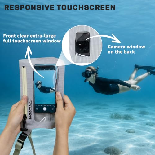IPX8 Waterproof Phone Pouch,Reusable Fanny Pack Dry Bag | Fanny Pack Dry Bag with Screen Touch Sensitive for Beach Swimming,Boating,Kayaking,Rafting - color: Light Gray, size: 2 PC