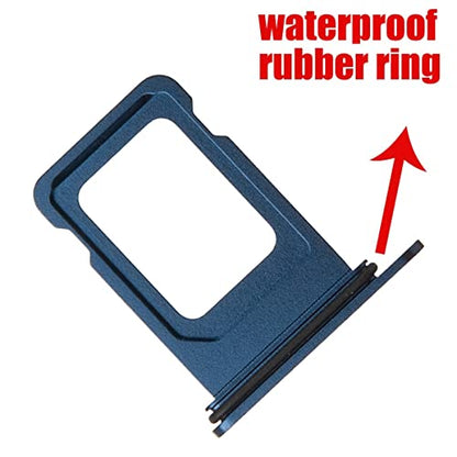 SIM Card Tray Holder Slot Replacement for iPhone 12 Pro and iPhone 12 Pro Max (Pacific Blue) with Waterproof Rubber Ring and Eject Pin (Single Sim Version) - color: Pacific Blue