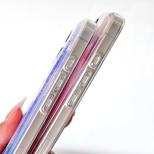 Compatible with iPhone 17 Pro Glitter Butterfly Case Glow in The Dark Women Girls Girly Bling Sparkle Flowing Quicksand Light up Soft TPU Bumper Luminous Clear Phone Cover, Blue - color: Purple, size: iPhone 17