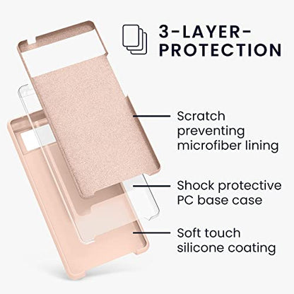 kwmobile Case Compatible with Google Pixel 6 Case - TPU Silicone Phone Cover with Soft Finish - Coconut Swirl - color: Coconut Swirl, size: Pixel 6