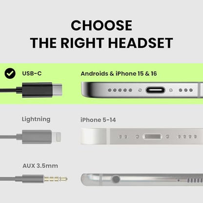 Avantree C171 - USB-C Wired Earbuds with Microphone & Volume Controls - color: Black, size: Standard, style: USB-C (Android & iPhone 15 & 16)