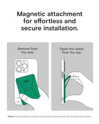 MOFT Magnetic Wallet Stand Compatible with iPhone 17/16/15/14/13/12 Series, Angle Adjustment Magsafe Compatible MOVAS Phone Stand, Oz Green - color: Oz Green, size: Standard