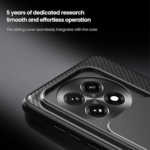 Mangix for OnePlus 13 Case with Camera Cover,Slim Fit Thin Polycarbonate Protective Shockproof Cover with Slide Camera Cover, Upgraded Case for OnePlus 13 (Black)