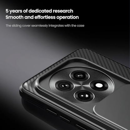 Mangix for OnePlus 13 Case with Camera Cover,Slim Fit Thin Polycarbonate Protective Shockproof Cover with Slide Camera Cover, Upgraded Case for OnePlus 13 (Black)