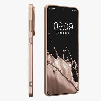 kwmobile Case Compatible with Samsung Galaxy S25 Edge Case - Soft Slim Metallic TPU Silicone Cover - Metallic Gold - color: metallic gold, size: Galaxy S25 Edge