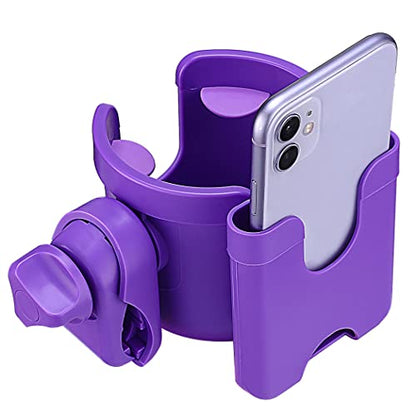 Suranew Cup Holder with Phone for Walker Wheelchair Stroller Purple - color: Purple