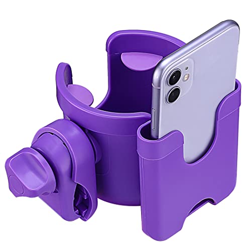 Suranew Cup Holder with Phone for Walker Wheelchair Stroller Purple - color: Purple