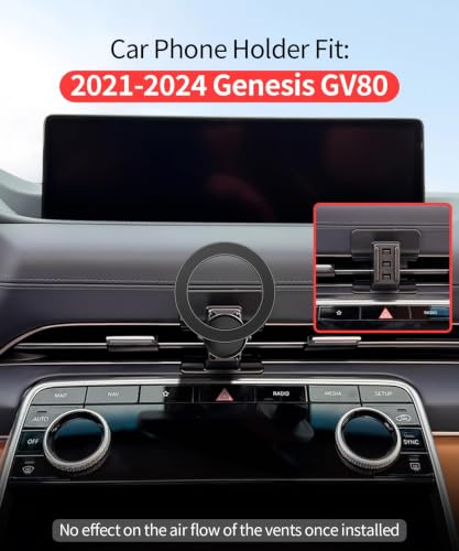 Car Phone Holder for Genesis GV80 2021-2024 Magsafe Mount Accessories