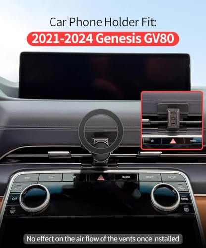 Car Phone Holder for Genesis GV80 2021-2024 Magsafe Mount Accessories