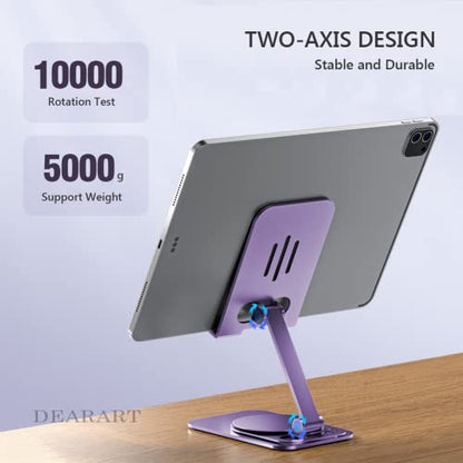DEARART Cellphone Stand, 360° Adjustable Phone Stand for Desk, Purple Foldable Phone Holder Fully Carried Easily, Compatible for iPhone, Pad, Tablet etc. - color: Purple