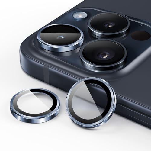 JETech Camera Lens Protector for iPhone 15 Pro/15 Pro Max, Blue, 1 Set - color: Blue