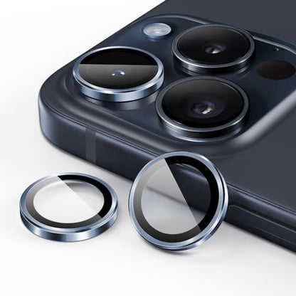 JETech Camera Lens Protector for iPhone 15 Pro/15 Pro Max, Blue, 1 Set - color: Blue