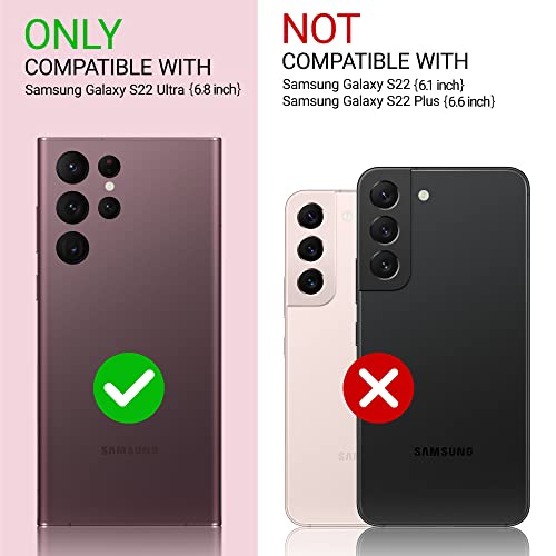 ULAK Compatible with Galaxy S22 Ultra 5G Case Heavy Duty, Clear Glitter | Shockproof Hybrid Soft TPU Bumper Drop Protection Transparent Phone Case for Galaxy S22 Ultra 5G 6.8 inch - color: Clear Glitter