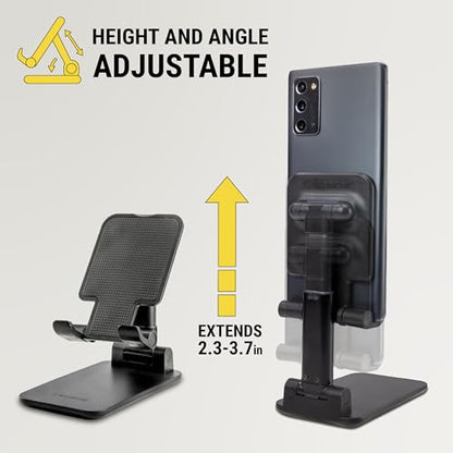 Scosche SUFMPS-SP Universal Cell Phone Stand and Holder with Non-Slip Cradle, Foldable, Adjustable Non-Magnetic Mount for Home Office Desk or Travel Compatible with iPhone, Tablet and All Devices - style: Office Desk / Travel