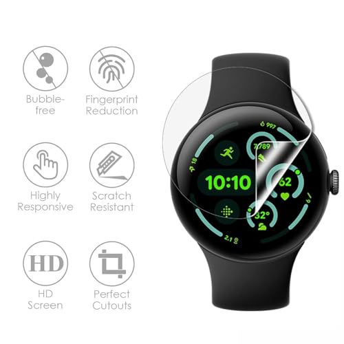 6 Pack TPU Film for Google Pixel Watch 4/3 (45mm) Screen Protector