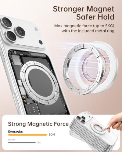 SYNCWIRE for MagSafe Phone Grip, Magnetic Phone Ring Holder - color: Pearl White
