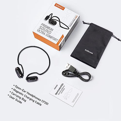 Audiovance OpenComfy CF201 Wireless Headphones for Running - Bluetooth Open-Ear Headphones for Sports Gym Workout - Superior Sound, Ultimate Comfor, Secure Fit, Ambient Awarenes. Black