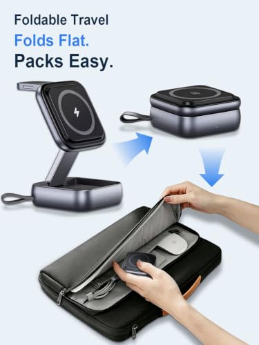 Wireless Charging Station for Apple Devices,Magnetic Travel Charger