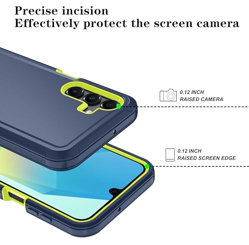 Qinmay Phone Case for Samsung Galaxy A17 5G Case, Galaxy A16 5G Case with HD Screen Protector, Heavy Duty Shockproof 3-Layer Cover Phone Case for Galaxy A17 / A16 ，DarkBlueGreen - color: DarkBlueGreen