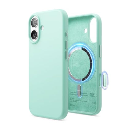 elago Premium Magnetic Silicone Case for iPhone 17 | Compatible with MagSafe, Liquid Silicone Material, Protection, Shockproof, Slim Phone (Aqua Sky) - color: Aqua Sky, size: iPhone 17