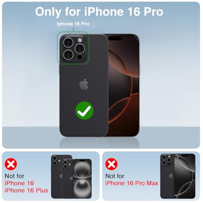 BOPPS Battery Case for iPhone 16 Pro with Stand，Slim Powerful 8500mAh Portable Rechargeable Protective Extended Charger Cover for iPhone 16 Pro Charging Case,Black
