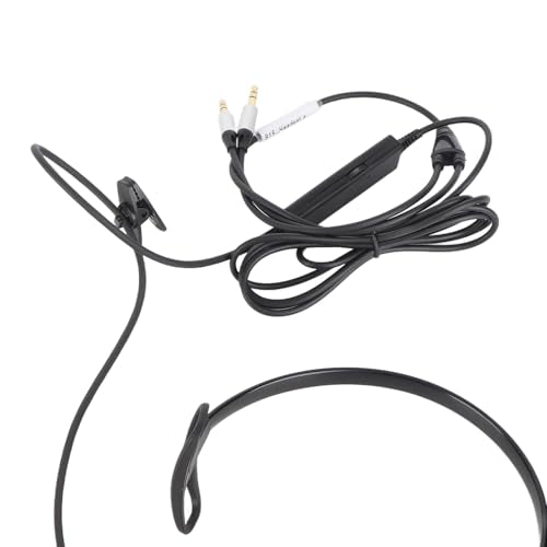 SUNGOOYUE Single Ear Headset, Comfortable Lightweight Noise Canceling Wired Headset with Mic for Call Center (Dual 3.5mm Interface) - size: Dual 3.5mm Interface