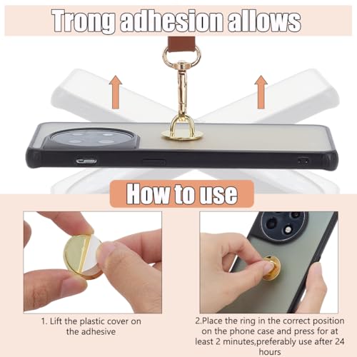 PLIGREAT 24 Pcs Metal Round Phone Charm Hooks, Phone Finger Grip Holder Universal Adhesive Phone Ring Loop Stand for Cell Phone Case Tablet DIY Hanging Accessories, 4 Colors