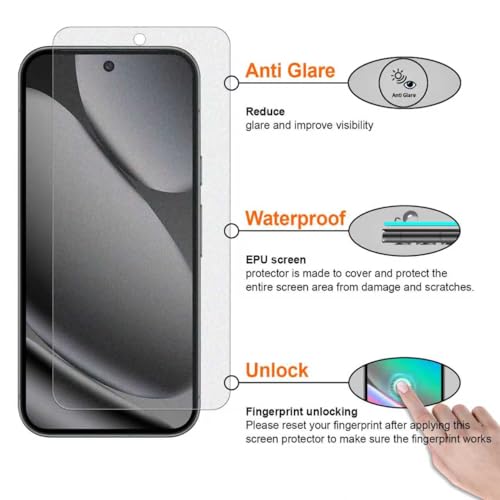 2 Pack for Google Pixel 10 Pro XL Anti-Glare Matte TPU Screen Protector, Smooth and Responsive Touch Screen Protector Film for Gamming, [Support Fingerprint Unlock] [Self-Healing] [Not Glass] - size: Google Pixel 10 Pro XL
