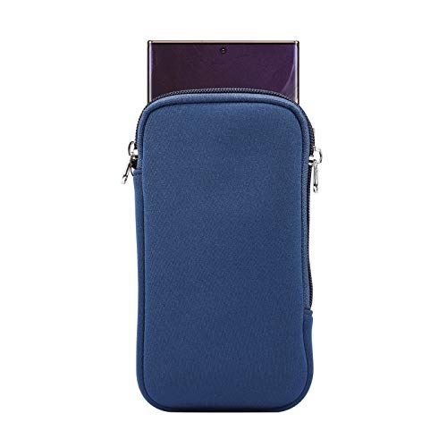 Neoprene Cell Phone Sleeve Zipper Phone Pouch Case for Samsung Galaxy S26 Ultra S25 Ultra S24 Ultra S23 Ultra A17 A16 A26 A36 A56 A15 A25 A35 A55 A14 A13 A07 A06 A05 A04 A03s, iPhone 16 Pro Max (Blue) - color: Blue