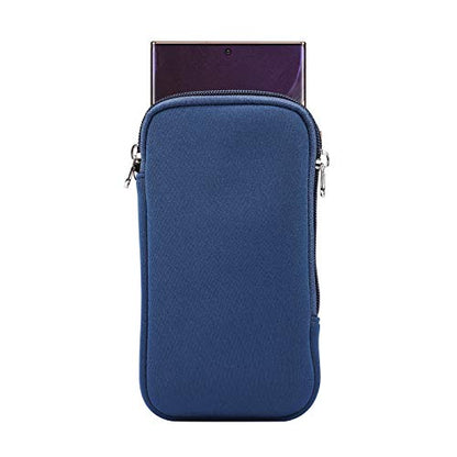 Neoprene Cell Phone Sleeve Zipper Phone Pouch Case for Samsung Galaxy S26 Ultra S25 Ultra S24 Ultra S23 Ultra A17 A16 A26 A36 A56 A15 A25 A35 A55 A14 A13 A07 A06 A05 A04 A03s, iPhone 16 Pro Max (Blue) - color: Blue