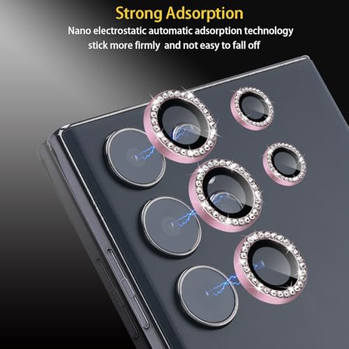 Camera Lens Protector for Samsung Galaxy S25 Ultra, Diamond Pink - color: Diamond Pink