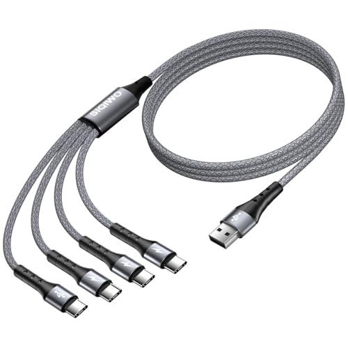 SIQIWO Multi USB C Cable Fast Charging 4FT/2 Pack, 4 in 1 Charger Cord - color: Gray