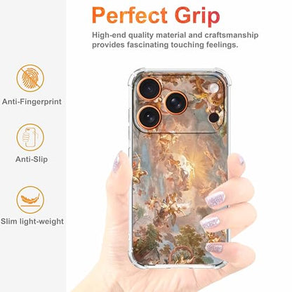 Case for iPhone 17 Pro Max with Renaissance Art Design,Cute Angel God Greek Mythology Painting,Clear Soft TPU Bumper Phone Cover,6.9"(Mythology,17PM) - color: Mythology, size: iPhone 17 Pro Max