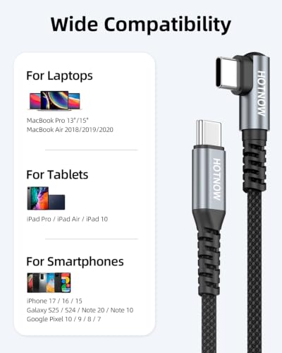 Short Right Angle USB C to USB C Cable 1.5FT 3 Pack, 65W Fast Charging - color: Black, size: 1.5FT