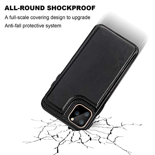 ONETOP for iPhone 11 Pro Max Wallet Case with Credit Card Holder,Black - color: Black