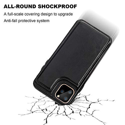 ONETOP for iPhone 11 Pro Max Wallet Case with Credit Card Holder,Black - color: Black