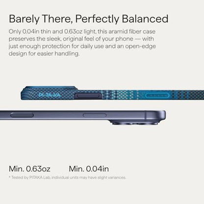 pitaka for iPhone 17 Pro Case 6.3" with Camera Control Button, Compatible with MagSafe, Ultra-Slim Case with Caseless Touch Feeling, 1500D Aramid Fiber Woven, Moonrise - color: Moonrise