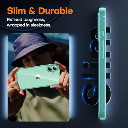 TAURI for iPhone 17 Case, Anti-Yellowing with Screen Protector, Military-Grade Protection Shockproof Slim Phone Case for iPhone 17, Green - color: E-Green