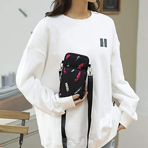 Women Crossbody Cell Phone Purse Case Armband Bag for iPhone 12 13 Mini 14 15 Plus 11 Pro Max Google Pixel 6a 7a 8a 6 7 8 Pro - color: Feather